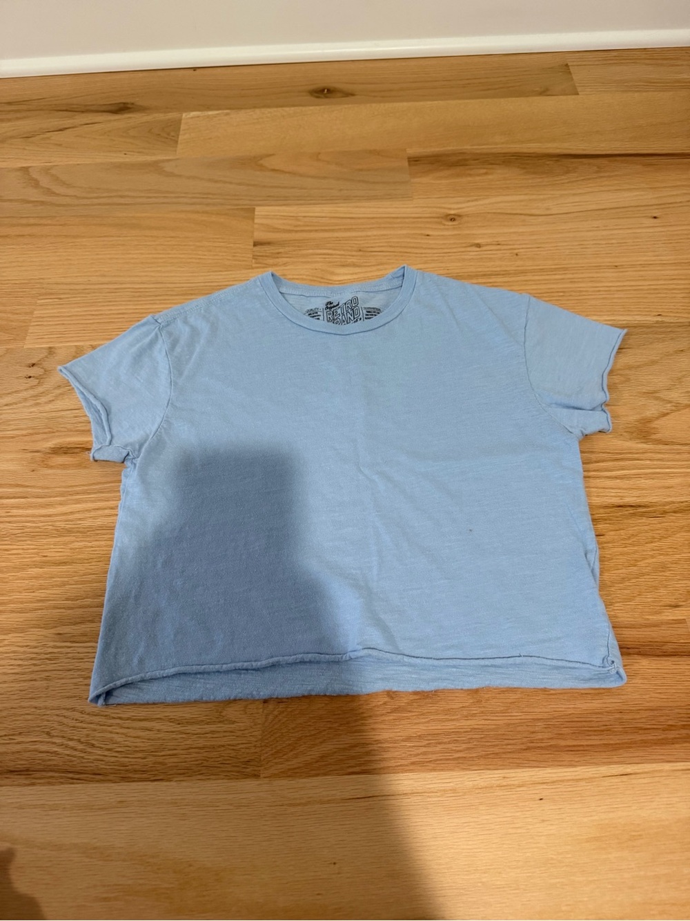 Light Blue Junior's Cropped Short Sleeve Tee